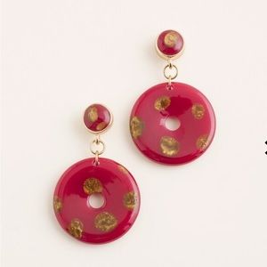 Chico’s Cherry-Colored Drop Pierced Earrings